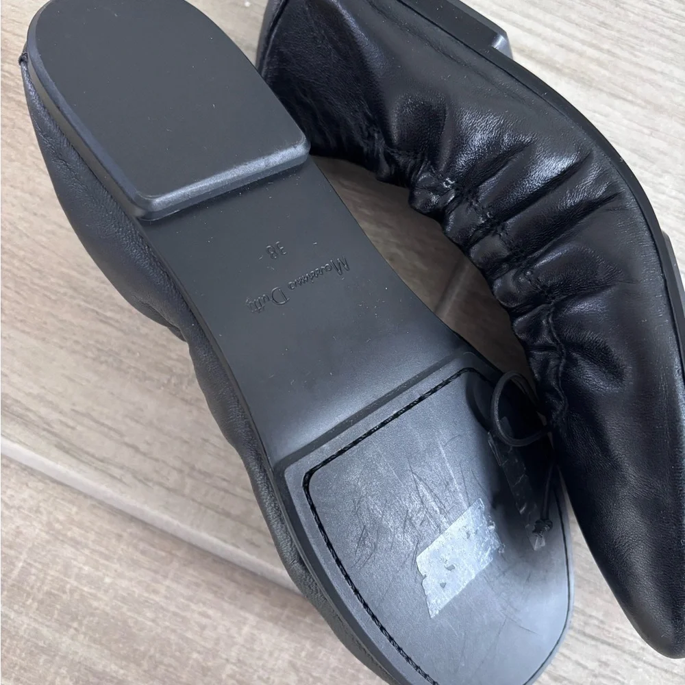 Massimo Dutti Black Leather Ballet Flats size 38 - Picture 4 of 6